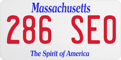 MA license plate 286SE0