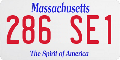 MA license plate 286SE1
