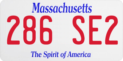 MA license plate 286SE2