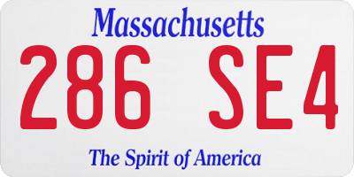 MA license plate 286SE4