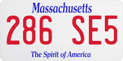 MA license plate 286SE5