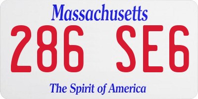 MA license plate 286SE6