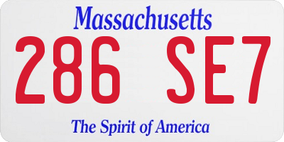 MA license plate 286SE7