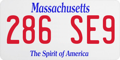 MA license plate 286SE9