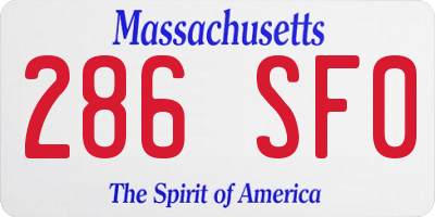 MA license plate 286SF0