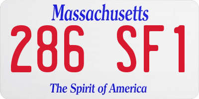 MA license plate 286SF1
