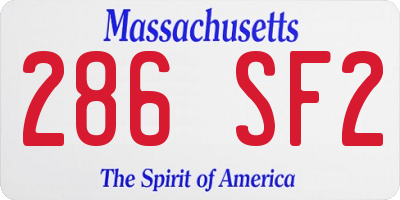 MA license plate 286SF2