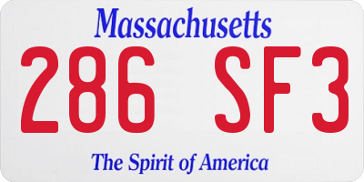 MA license plate 286SF3