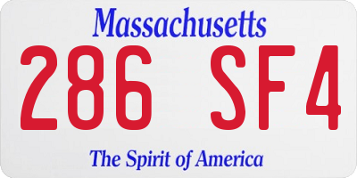 MA license plate 286SF4