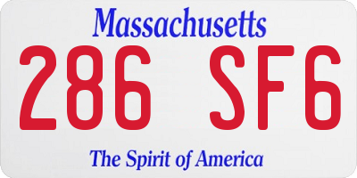 MA license plate 286SF6