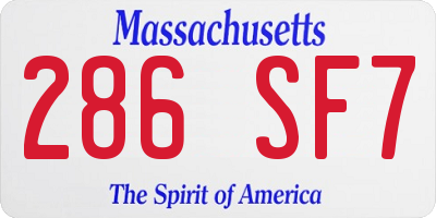 MA license plate 286SF7