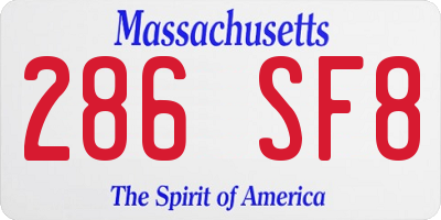 MA license plate 286SF8