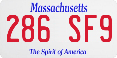 MA license plate 286SF9