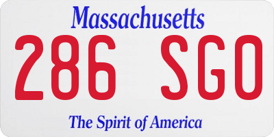 MA license plate 286SG0