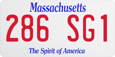 MA license plate 286SG1