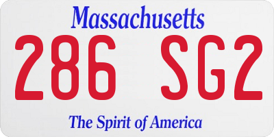 MA license plate 286SG2