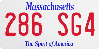 MA license plate 286SG4