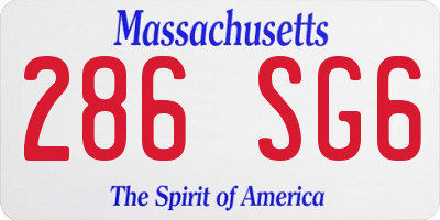 MA license plate 286SG6