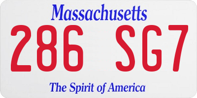 MA license plate 286SG7