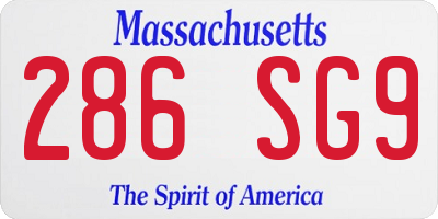 MA license plate 286SG9