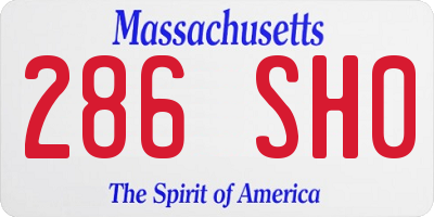 MA license plate 286SH0