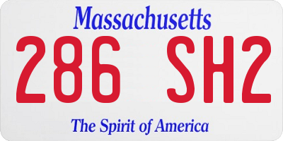 MA license plate 286SH2