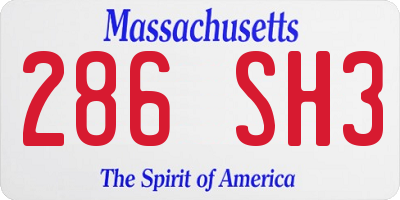 MA license plate 286SH3