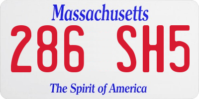 MA license plate 286SH5