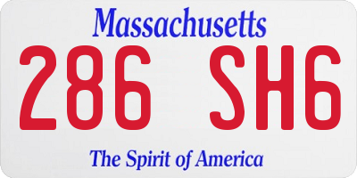 MA license plate 286SH6