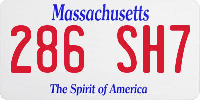 MA license plate 286SH7