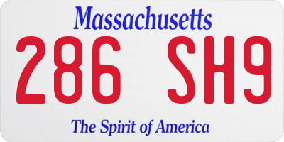MA license plate 286SH9