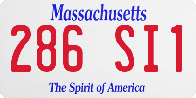 MA license plate 286SI1