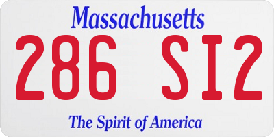 MA license plate 286SI2
