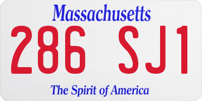MA license plate 286SJ1