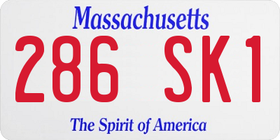 MA license plate 286SK1
