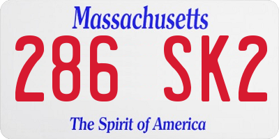 MA license plate 286SK2