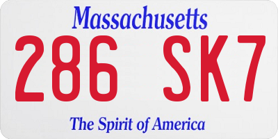 MA license plate 286SK7