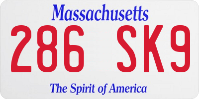 MA license plate 286SK9