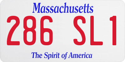 MA license plate 286SL1