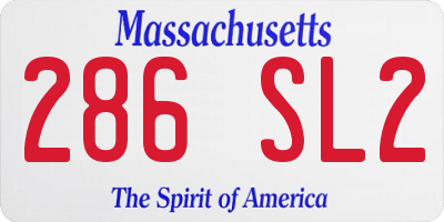 MA license plate 286SL2