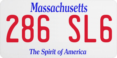 MA license plate 286SL6