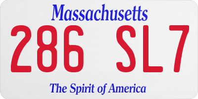 MA license plate 286SL7