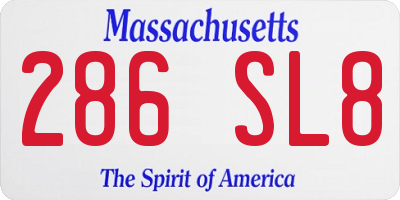 MA license plate 286SL8