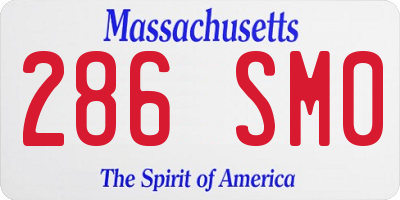 MA license plate 286SM0