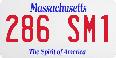 MA license plate 286SM1