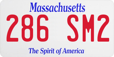 MA license plate 286SM2