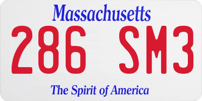 MA license plate 286SM3