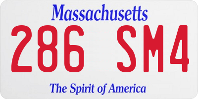 MA license plate 286SM4