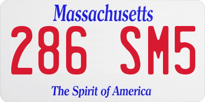 MA license plate 286SM5