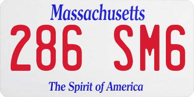 MA license plate 286SM6